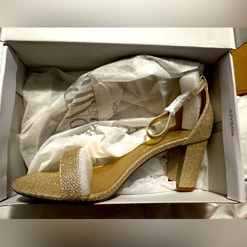 Never Worn Sparkly Gold Heels, Size 9 Women